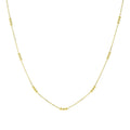 Dainty gold necklace with three beads, waterproof and hypoallergenic

