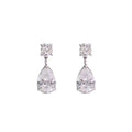 Teardrop CZ Drop Earrings - Silver [Coming Soon]