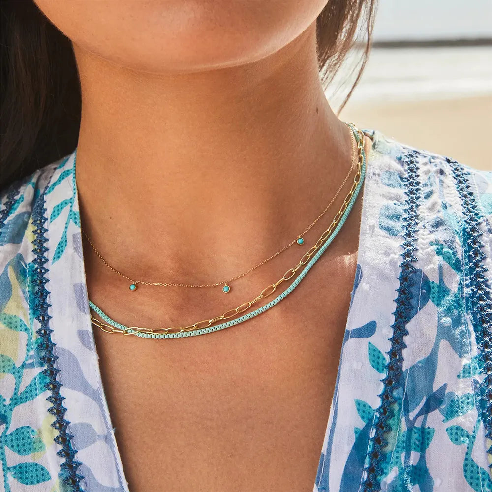 Collier de perles turquoise