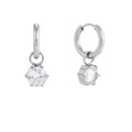 CZ Charm Huggie Hoop Earrings
