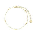 Gold bead station bracelet, 925 silver, waterproof, hypoallergenic