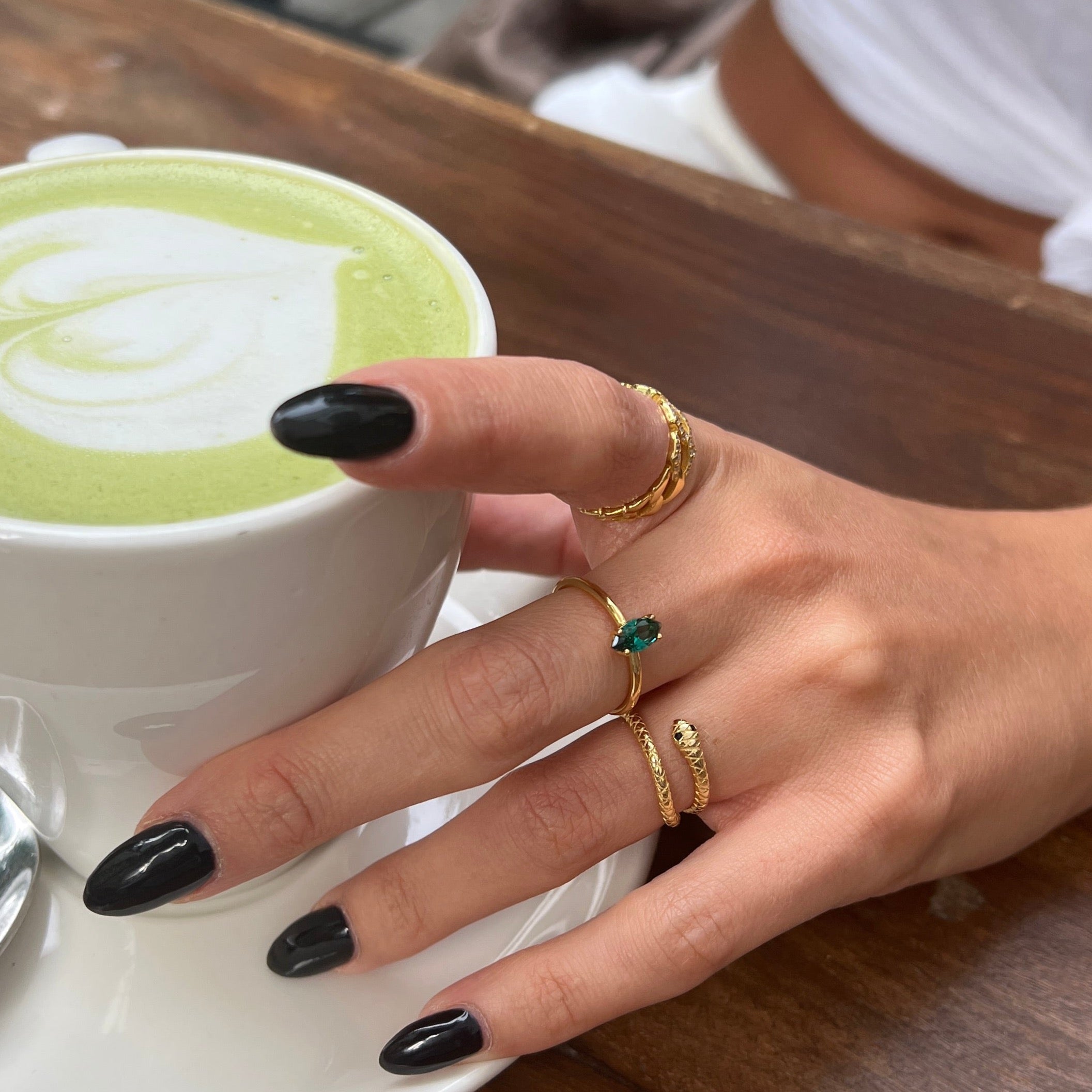 Oval Cut Green Emerald Ring