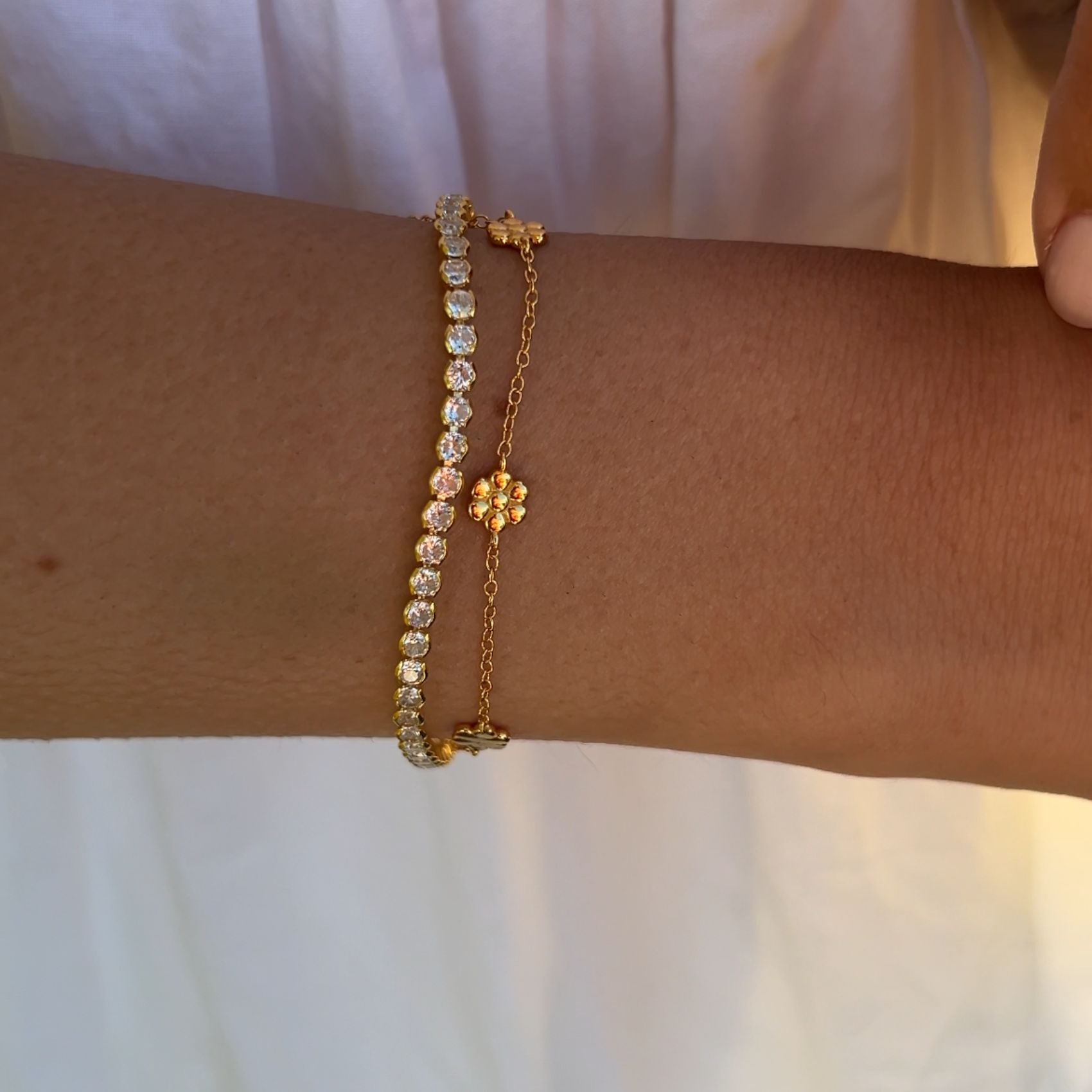 Dainty Bezel Tennis Bracelet