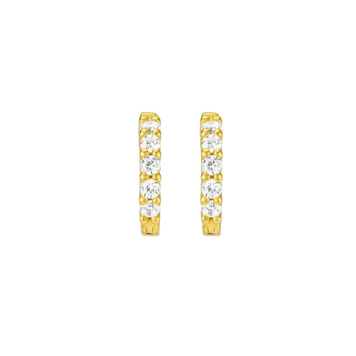CZ Huggie Hoop Earrings Set