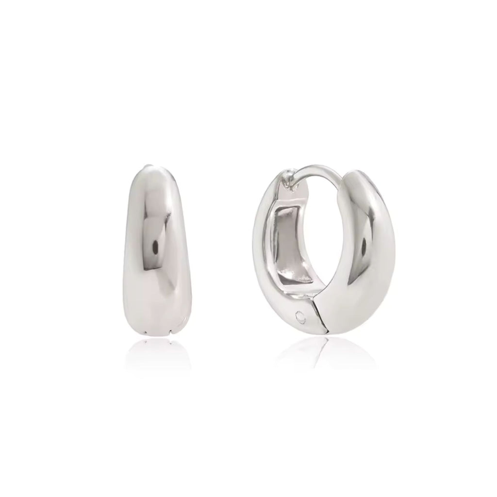 Silver Mini Dome Hoop Earrings