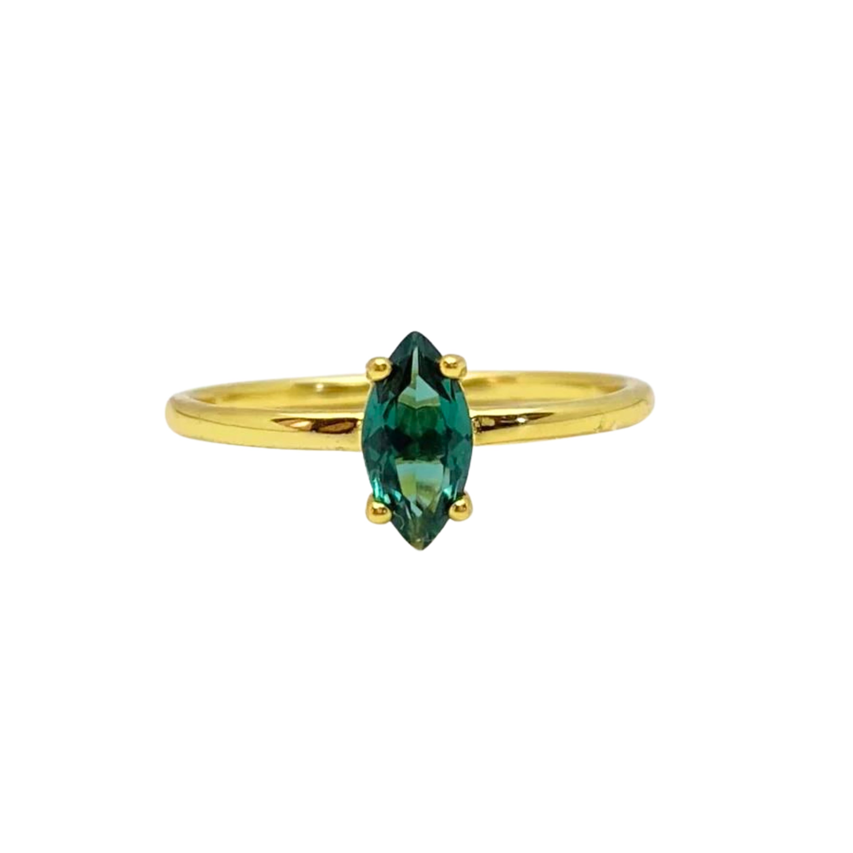 Oval Cut Green Emerald Ring