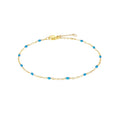 Dainty gold bracelet with turquoise beads, delicate and stylish

