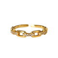 Bague en zircone avec chaîne à maillons délicats