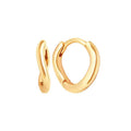 Gold slim wave huggie earrings with sleek curved design