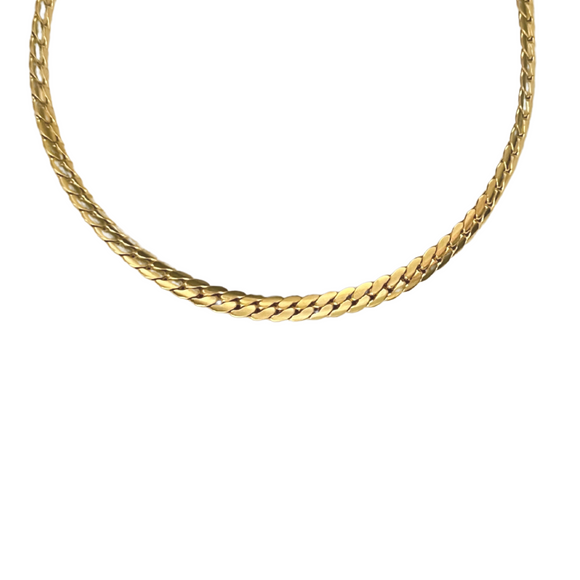 Thin Flat Curb Chain Necklace