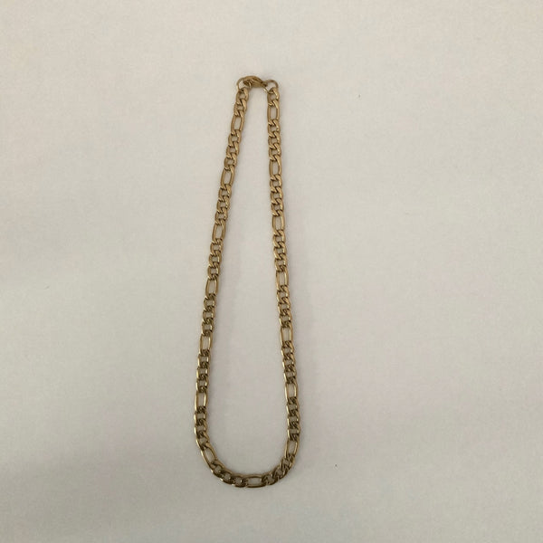 Gold Plated Stainless Steel Figaro Chain Necklace Jewelry at Nazzar Toronto