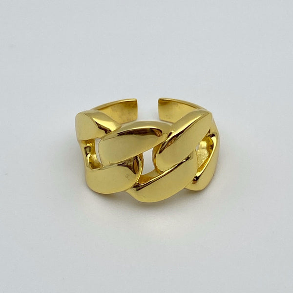 gold chunky chain ring