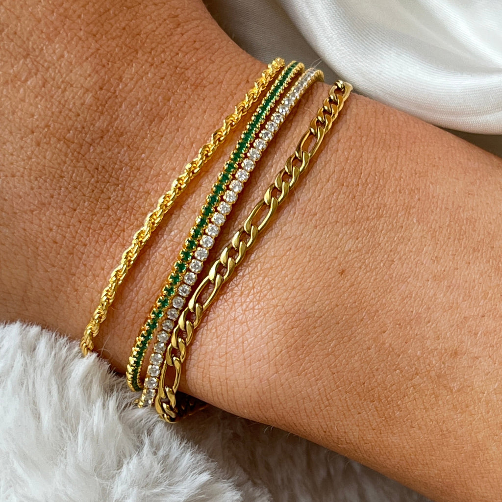 Green Tennis Bracelet