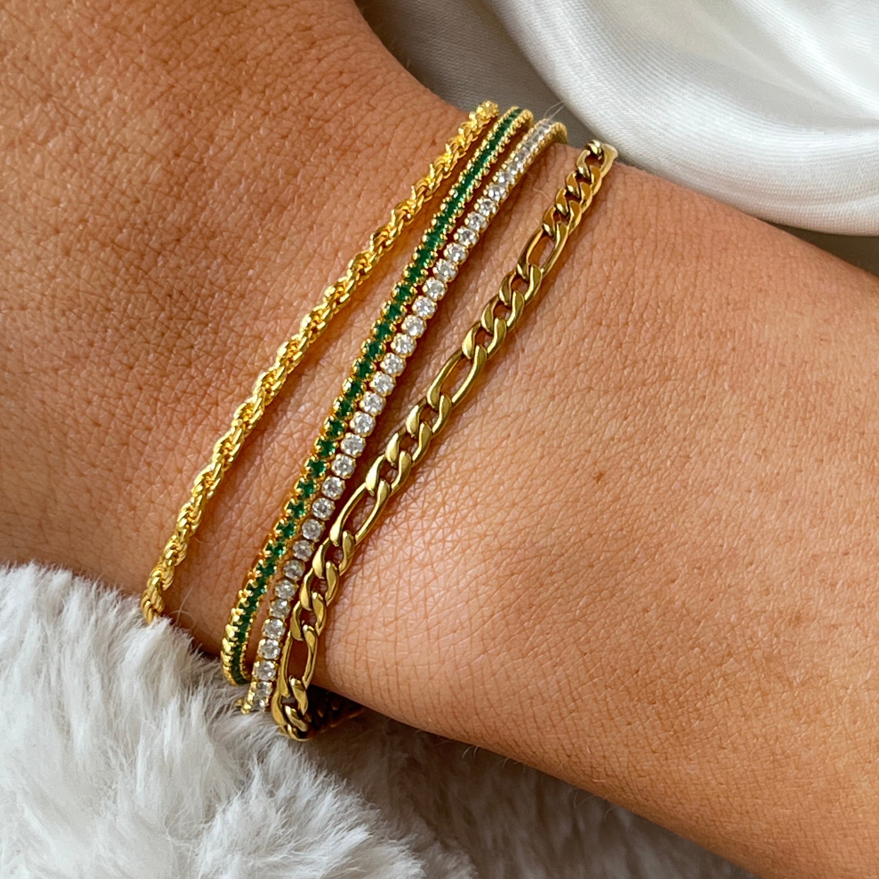 Green Tennis Bracelet