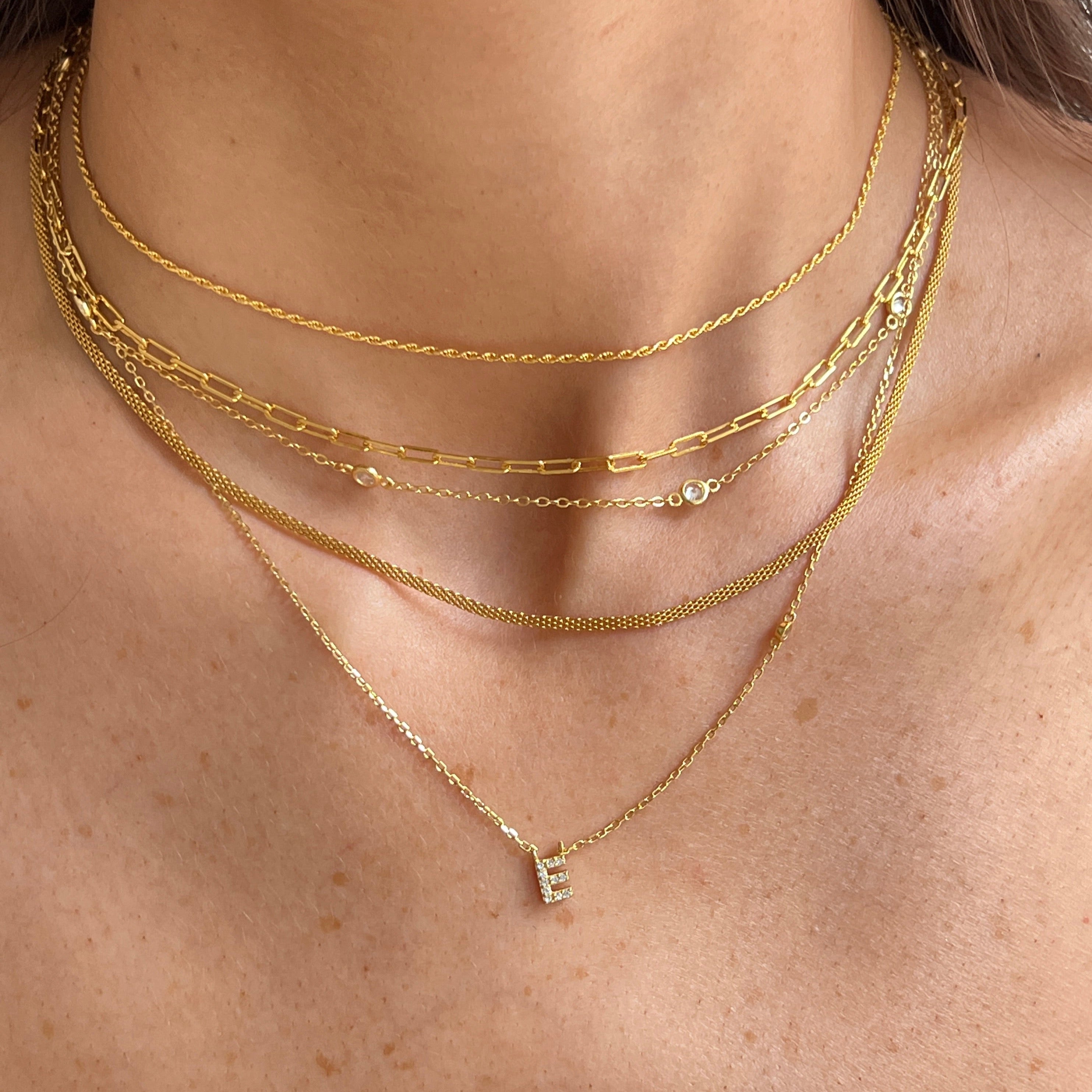 Mini Initials Letter Necklace