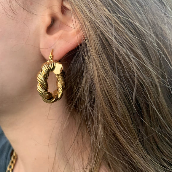 Twist hoop earings gold plated toronto